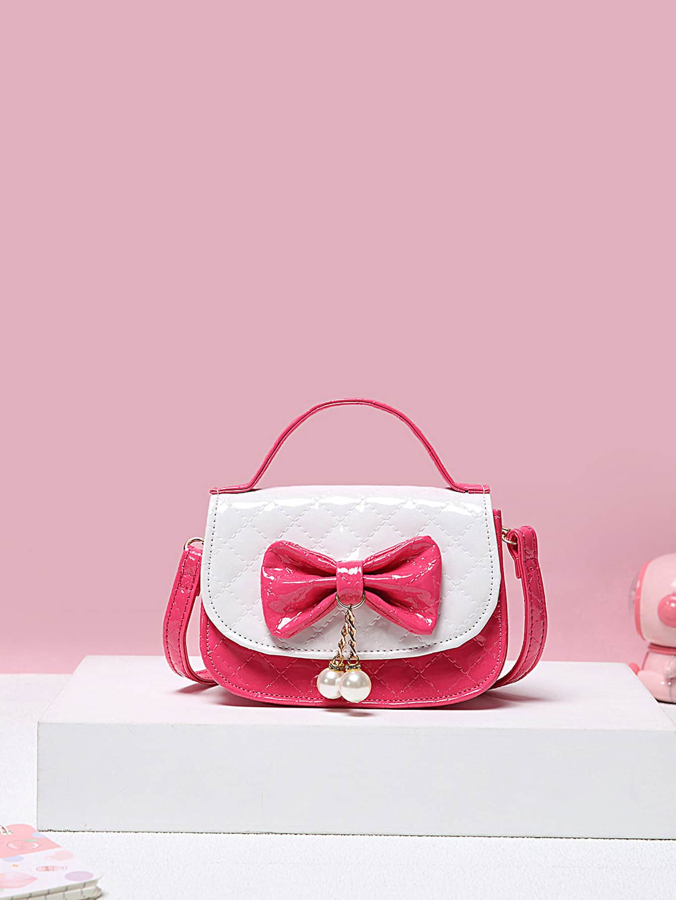 Cặp sách Trẻ em Nơ Bướm Thú vật - Đỏ và trắng - Xem 1