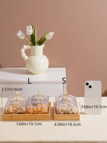 1件套透明食物儲藏盒和託盤 - 無色 - 查看 2