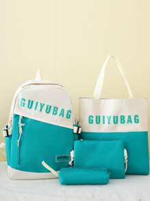 Zestawy damskich torebek Kolorowe bloki Litera Regulowany Wyszykowany - Zielony - Zobacz 1