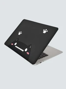 3入組貓咪圖案保護套和鍵盤貼膜適用於13英寸MacBookA1932 - 黑色 - 查看 2