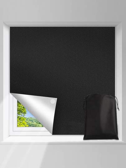 Plain Single Panel Blackout Curtain, Simple Portable Black Curtain For Home