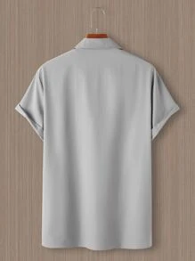 Manfinity Men Letter Graphic Shirt Without Tee - Light Grey - View 2