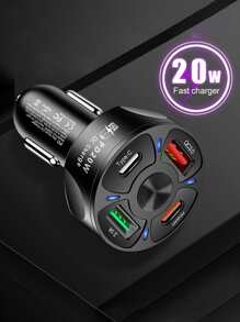 1入組20瓦快充車載充電器 - 黑色 - 查看 3