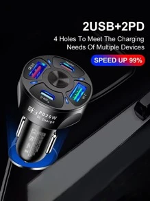 1入組20瓦快充車載充電器 - 黑色 - 查看 4