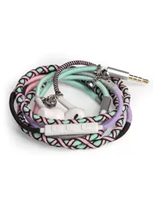 3.5毫米插孔手工繩索手鍊帶磁性閉合器的有線入耳式耳機 - 彩色 - 查看 1