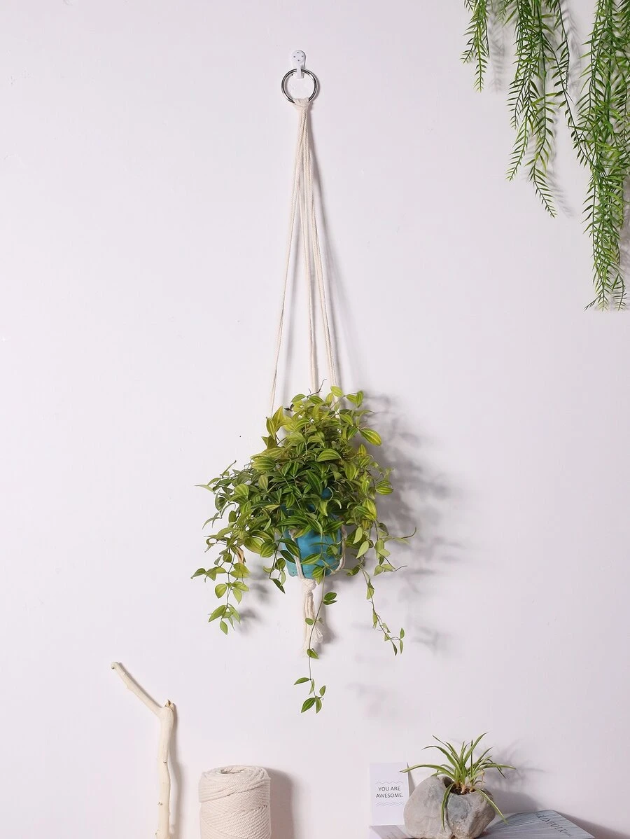 1入組波西米亞花邊植物支架 - 米色 - 查看 1