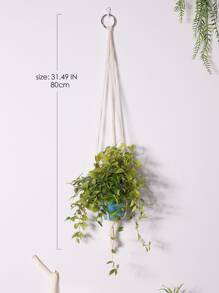1入組波西米亞花邊植物支架 - 米色 - 查看 2
