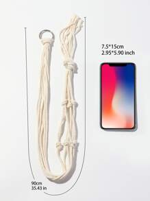 1入組波西米亞花邊植物支架 - 米色 - 查看 3