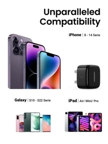 UGREEN PD 20W Fast Charger Compatible With Apple 20W USB-C Power Adapter Compatible With IPhone 5 Series 14 13 Pro Max Adapter IPad Pro Air 2022 2023 2024 - Black - View 6