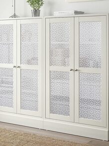 1卷PVC裝飾膜現代主義花卉圖案窗戶貼紙 - 無色 - 查看 3