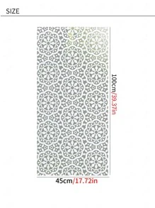 1卷PVC裝飾膜現代主義花卉圖案窗戶貼紙 - 無色 - 查看 4