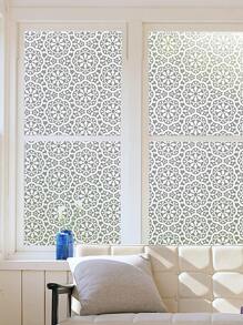 1卷PVC裝飾膜現代主義花卉圖案窗戶貼紙 - 無色 - 查看 5