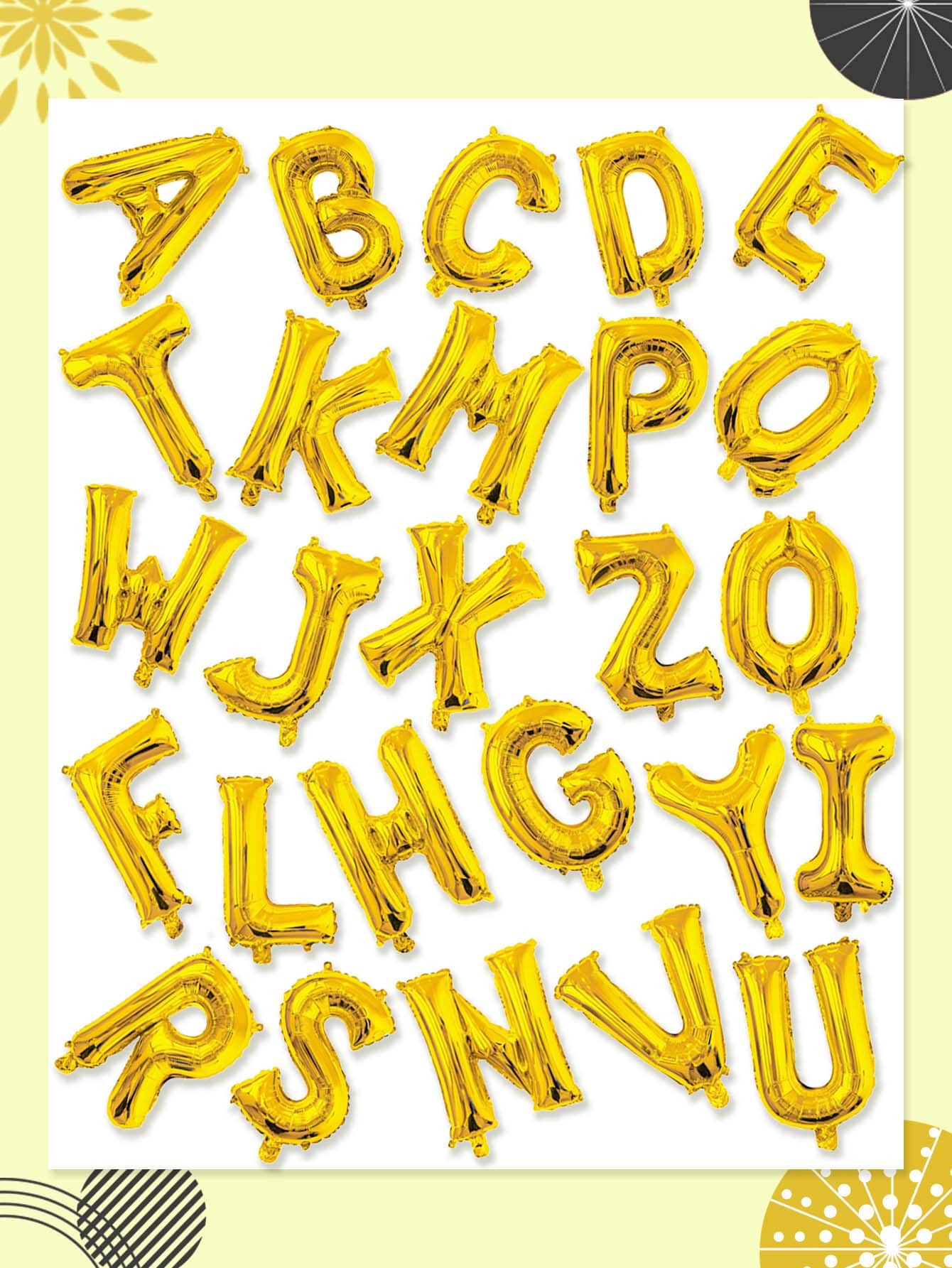 1 Pieza Globo Dorado De Letra De Película De Aluminio De 16 Pulgadas, Disponible 26 Letras - Dorado - Ver 1