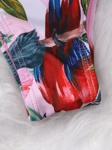 Tropical Print Ruffle One Shoulder One Piece Swimsuit Summer