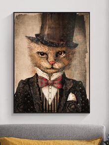 Sợi Hóa Học Có Khung Tranh Phong Cách Vintage Họa Tiết Mèo Tường Tranh Nghệ Thuật Cho Trang Trí Tường Nhà - Nhiều màu - Xem 5