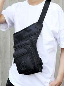 HAOSHUAI Nam Chân Thả Túi Eo Hông Nữ Đi Xe Máy Thể Thao Ngoài Trời Leo Đeo Chéo Bum Túi Đeo Hông Túi Ngực Túi - màu đen - Xem 5