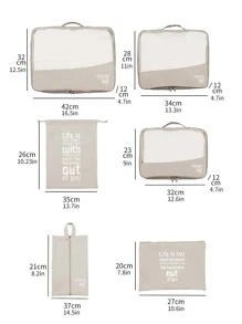 6pcs Portable Travel Storage Bag, Multifunction Laundry Bag For Travel - Khaki - View 3