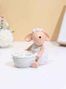 1pc Polyresin Candle Holder, Cartoon Cute Sheep Design Candle Stand For Home - Multicolor - View 1