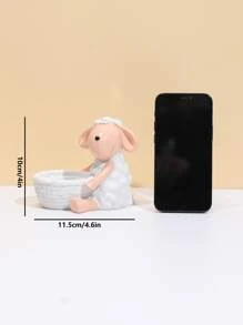 1pc Polyresin Candle Holder, Cartoon Cute Sheep Design Candle Stand For Home - Multicolor - View 3