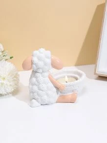 1pc Polyresin Candle Holder, Cartoon Cute Sheep Design Candle Stand For Home - Multicolor - View 4