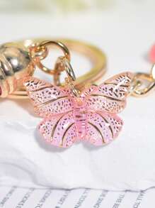 蝴蝶和流蘇墜飾鑰匙圈 - 彩色 - 查看 4