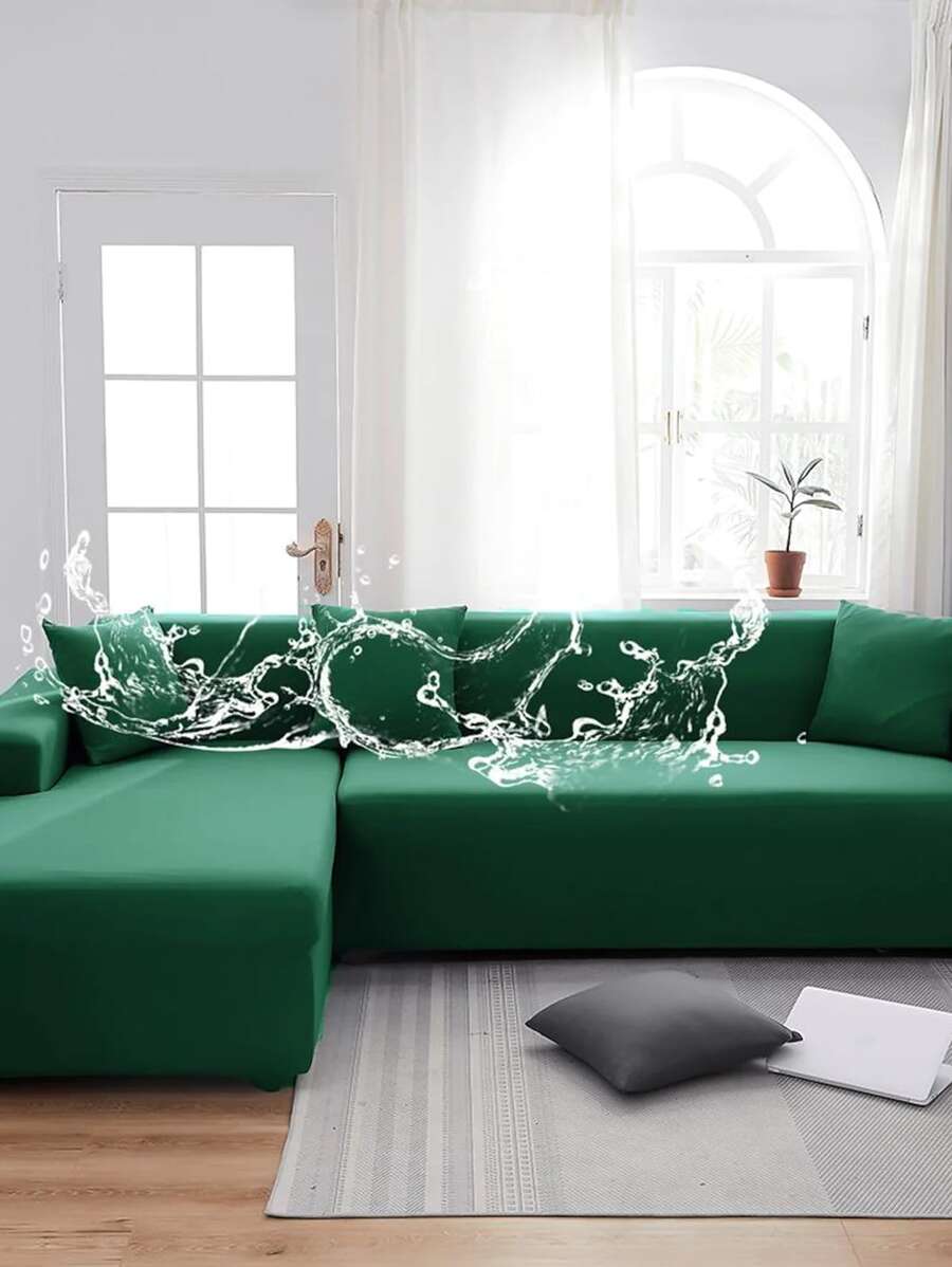 1 件装牛奶丝弹力沙发套防尘防脏防猫抓纯色适用于家庭客厅卧室