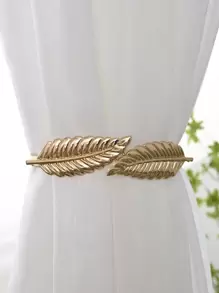 1pc Leaf Curtain Tieback - Gold - View 1