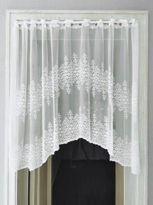 1 Màu Trắng Viền Cửa Sổ, Tối Giản Polyester Hoa Màn Dạ Nỉ Viền Cho Gia Đình - trắng - Xem 3