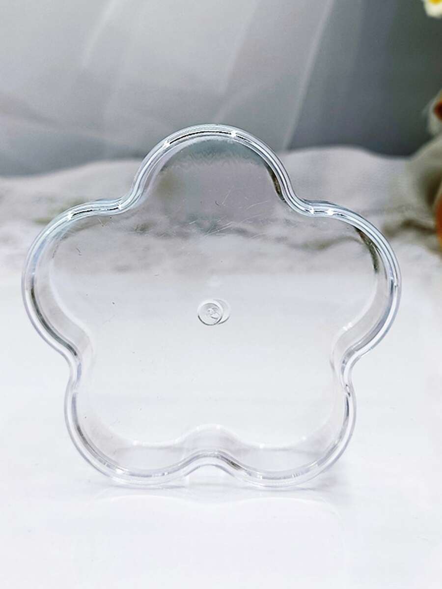 1入組PMMA桌面儲物盒創意透明花卉設計收納托盤適合家用 - 無色 - 查看 1