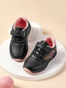 運動跑步鞋適用於女孩花卉圖案刺繡細節魔術貼帶運動鞋 - 彩色 - 查看 2