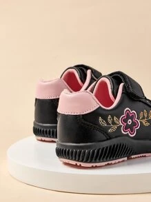 運動跑步鞋適用於女孩花卉圖案刺繡細節魔術貼帶運動鞋 - 彩色 - 查看 5