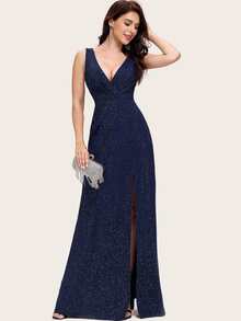 EVERPRETTY Rochie de domnisoara de onoare cu decolteu afundat