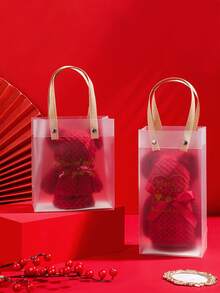 1 pieza Paño de limpieza facial cara dulce poliéster multifuncional para cuarto de baño - Rojo - Ver 3