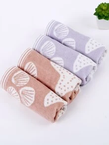 1 pieza Paño de limpieza facial estrella de mar & en abanico cara moderno tejido de tela para cuarto de baño - Gris - Ver 7