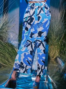 The Sky is the Limit 植物圖案魚尾短裙 - 彩色 - 查看 2