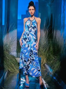 The Sky is the Limit 植物圖案魚尾短裙 - 彩色 - 查看 4