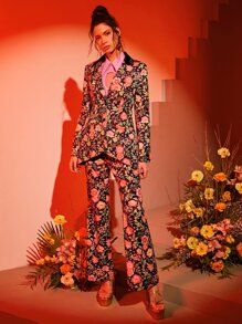 Eterna 花卉印花單扣燕尾服西裝外套 - 彩色 - 查看 1