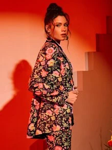 Eterna 花卉印花單扣燕尾服西裝外套 - 彩色 - 查看 3