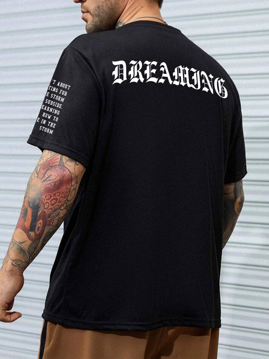 Manfinity EMRG Men Plus Slogan Graphic Tee - Black - View 1