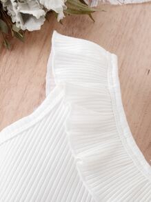 Bebé Top ribete con fruncido de un hombro & Pantalones acampanados - Multicolor - Ver 3