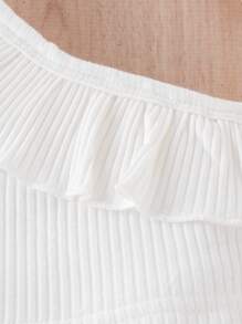 Bebé Top ribete con fruncido de un hombro & Pantalones acampanados - Multicolor - Ver 4