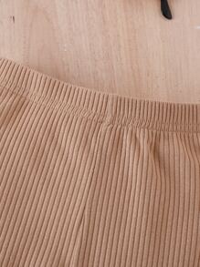 Bebé Top ribete con fruncido de un hombro & Pantalones acampanados - Multicolor - Ver 6