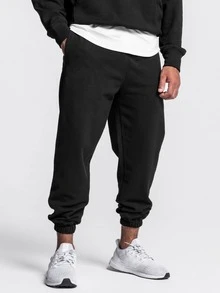 Manfinity Sport Corelite Men Solid Slant Pocket Sports Trousers - Black - View 3