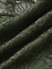ROMWE Fairycore Lace Knot Cami Top - Dark Green - View 4