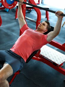 Manfinity Sport Corelite Men Eyelet Detail Sports Tee Workout Tops - Coral Pink - View 3