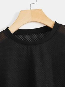 Yoga Basic 透氣柔軟半透明運動衛衣不附文胸 - 黑色 - 查看 7