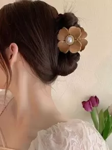 2 buc/set elegant și plin de farmec, la modă, cu gheare de păr cu flori de perle, potrivit pentru uz zilnic, Ziua Îndrăgostiților, agrafe de păr, agrafe de păr cu maxilar, cleme de păr, agrafe de păr cu prindere de păr