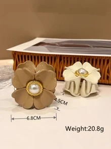 2 buc/set elegant și plin de farmec, la modă, cu gheare de păr cu flori de perle, potrivit pentru uz zilnic, Ziua Îndrăgostiților, agrafe de păr, agrafe de păr cu maxilar, cleme de păr, agrafe de păr cu prindere de păr