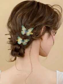 2 piezas Horquilla con diseño de mariposa - Multicolor - Ver 1