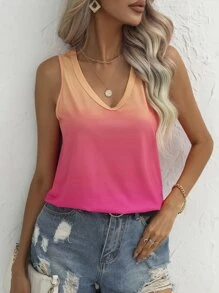 SHEIN LUNE Áo khoác và áo lót dành cho xe tăng nữ Ombre Giải trí - Nhiều màu - Xem 1